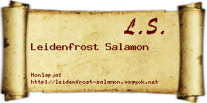 Leidenfrost Salamon névjegykártya